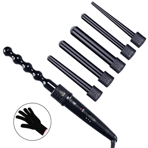 Set de Rizador de Pelo 6 en 1 con Temperatura Ajustable y 6 Barras Cónicas Espirales de Cerámica Intercambiables - Product Image 3