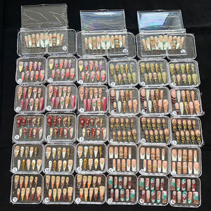 Uñas Acrílicas Artificiales de Lujo de Alta Calidad, 10 Piezas, Diseño Cuadrado de Diamante Hecho a Mano, Juego de Uñas Postizas Personalizadas para Dedos, Marca Privada - Product Image 1
