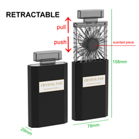 Mini ventilateur Portable rechargeable en cristal avec logo personnalisé, meilleure vente, 2023