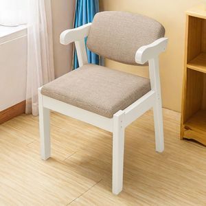 Nueva Silla de Comedor Moderna Nórdica Francesa Simple de Madera Maciza con Reposabrazos Tapizados en Cuero para Hogar, Oficina, <span class=keywords><strong>Sala</strong></span> de Estar y Hoteles L104 - Product Image 4