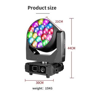 Luz Móvil de Cabeza con Zoom RGBW 4 en 1 de 19 x 25 W, Luz LED Móvil de Cabeza con Efecto Ojo de Abeja DMX - Product Image 4