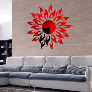 3D Acrylic Wall Sticker Sunflower Mirror Sticker Eco Friendly Acrylic Wall Stickers Decor For Room Background Wall