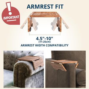 Wooden Waterproof Sofa Silicone Couch <strong>Caddy</strong> Couch Cup Holder Tray Sofa <strong>Arm</strong> Tray Couch <strong>Arm</strong> Table Tray with Phone Holder - Product Image 3