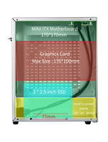 Boîtier Mini ITX en aluminium RGeek 4,3 L avec riser PCI 3.0, boîtier pour mini PC, boîtier pour PC de petit facteur de forme SFF