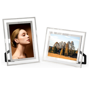 Modern Glass Photo <b>Frame</b> Rectangle Durable Silver Finish for Home Decor - Product Image 1