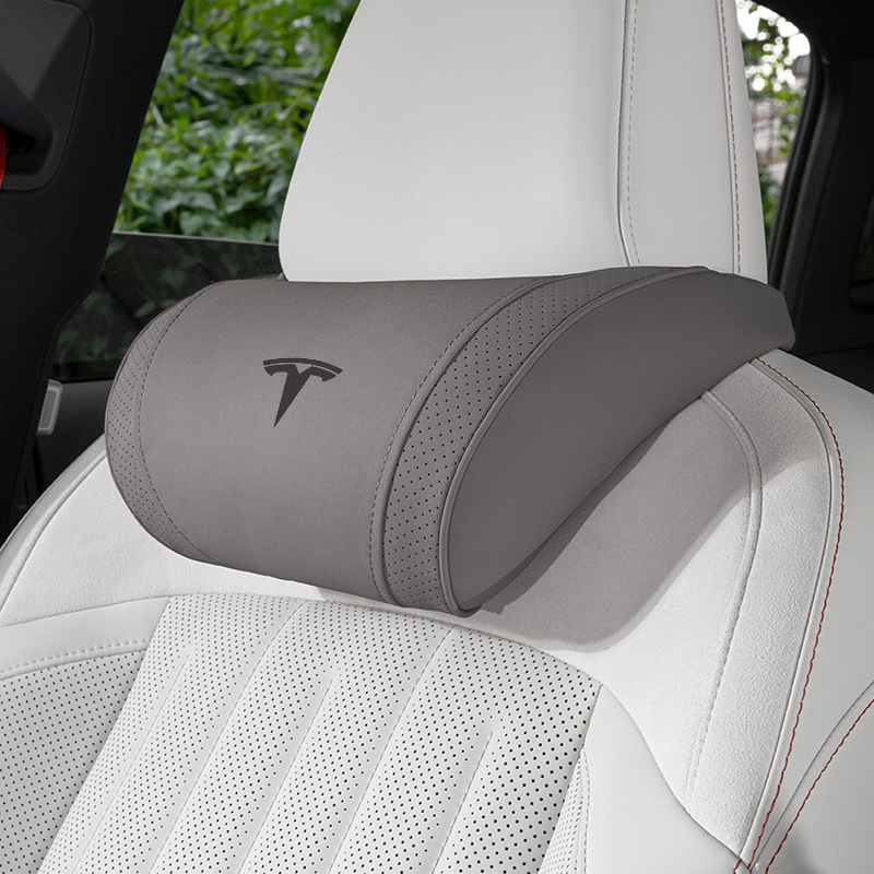 Petit appui-tête Tesla gris k-velours-météorite 1 pièce