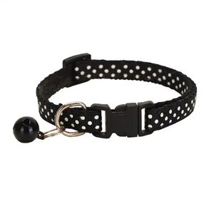 <span class=keywords><strong>Collar</strong></span> de perro de nailon con estampado de leopardo para cachorros pequeños de moda, poliéster con plástico recubierto y campana pequeña de colores para gatos - Product Image 3