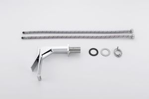 Rubinetto per Lavabo Bagno in Ottone Cromato Design Moderno Quadrato con Valvola in Ceramica - Product Image 6