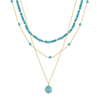 Collier Y Lariat RINNTIN BQN33 en argent sterling 925 avec pendentif goutte en turquoise naturelle véritable, collier superposable, bijoux pour femmes