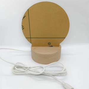 Đế Đĩa Đèn <span class=keywords><strong>Acrylic</strong></span> Tròn Tùy Chỉnh Bảng Thông Báo Lịch USB 3d Quà Tặng Thủ Công Đèn <span class=keywords><strong>Led</strong></span> Ban Đêm Nhỏ Đế Gỗ - Product Image 6