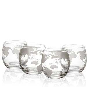 Verres à vin gravés en forme de globe terrestre The Old Fashion Wine Savant 10 oz pour vin, whisky, scotch, vodka, eau ou jus - Product Image 5