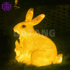 Luces con diseño de conejos madre e hijo para decoración de césped y jardín, para exteriores, para celebraciones de jardín y festivales - Product Image 5