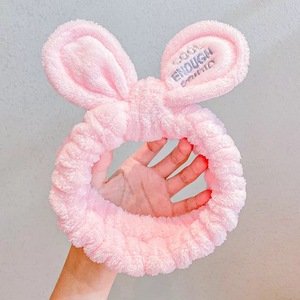 Lavado de cara de Spa baño fabricante Venta caliente Carol de microfibra de banda de Pelo elástico Bowknot niñas diademas - Product Image 1
