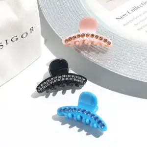 mini claw clip hair accessories wholesale small acetate acrylic hair claw bling rhinestone clear crab claw hair clips for girls
