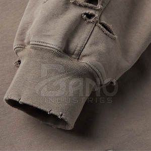 Último diseño sudaderas con capucha desgastadas hechas en Pakistán estilo callejero sudaderas con capucha desgastadas personalizadas al por mayor - Product Image 4