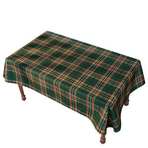 Nappe de fête rectangulaire légère Nappes en coton à carreaux rouges Technique tissée - Product Image 5