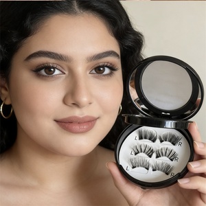 Nuevas <span class=keywords><strong>pestañas</strong></span> <span class=keywords><strong>postizas</strong></span> magnéticas cuánticas, sin <span class=keywords><strong>pegamento</strong></span>, sin delineador, hechas a mano, de pelo sintético, libres de crueldad animal, reutilizables, <span class=keywords><strong>con</strong></span> banda suave. - Product Image 4