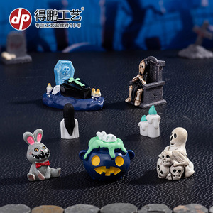 Adornos de Paisaje en Miniatura para Halloween, Set de Manualidades de Resina, Decoración de Interiores, Forma de Calabaza, Hecho a Mano D1680 - Product Image 3