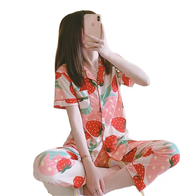 Baju Tidur-Pijama De algodón De manga larga para Mujer, conjunto De 2 piezas, ropa barata, 2023