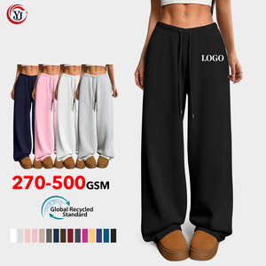 Pantalons de survêtement doublés en polaire pour femmes sur mesure, taille en V, jambes larges, pantalons de jogging d'hiver, pantalons de jogging chauds pour femmes - Product Image 1