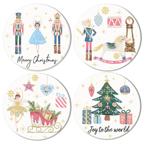 Sous-verres en céramique de Noël, sous-verres à boissons, motif casse-noisette, hiver, absorbants, pour la maison, la cuisine, les fêtes, la décoration de <span class=keywords><strong>table</strong></span> - Product Image 5