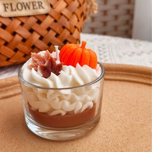 Glass <b>Cup</b> Dessert Scented Candle Simulation Cream Fruit Cake Handmade Home Decor Souvenir Gift - Product Image 3