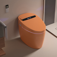 Nouvelle conception de bidet intelligent gris, toilette automatique intelligente noire avec commande vocale à distance