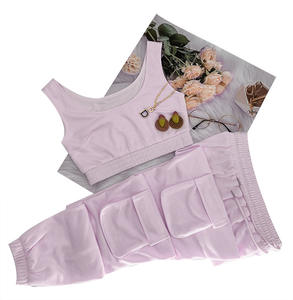 2022 taglie forti da <span class=keywords><strong>donna</strong></span> Set due pezzi primavera canotta Set <span class=keywords><strong>tuta</strong></span> <span class=keywords><strong>tuta</strong></span> con tasche pantaloni <span class=keywords><strong>Cargo</strong></span> completo da <span class=keywords><strong>donna</strong></span> - Product Image 6