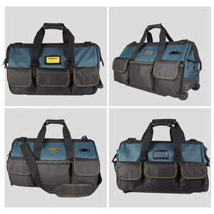 Chariot de réparation multifonctionnel à roulettes, sac à outils en toile épaisse avec fermeture éclair, boîte à main pour électricien résistante à l'usure - Product Image 4