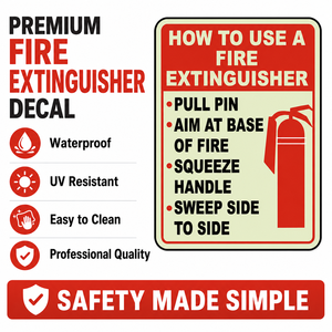 Señalización de Extintor de Incendios con Impresión UV Especializada, Etiqueta de Seguridad Luminosa que Brilla en la Oscuridad, Adhesivo de Advertencia de Seguridad Industrial - Product Image 4