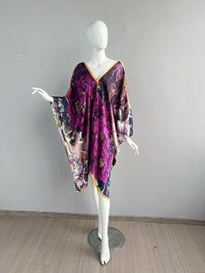 Vestidos Kaftan al por Mayor para Mujer, Talla Única, Poliéster Satinado Estampado, Estilo Musulmán Africano, Sin Mangas, Cuello en V, Dashiki Abaya - Product Image 6