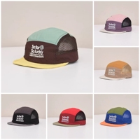 Casquette de sport à visière courte en nylon imperméable de haute qualité, multicolore, pour l'extérieur, vente en gros, logo brodé personnalisé, 5 panneaux, course à pied