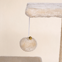 Menara Pohon Kucing 2 Tingkat dengan Tiang Garuk Sisal, Kondominium Kucing Berbahan Plush, dan Mainan Gantung untuk Kucing Kecil di Dalam Ruangan