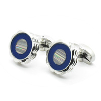 Großhandel individuelle Herrenanzug Shirt Modezubehör Hochzeit Tuxedo modisch Schmuck Geschenk elegantes blaues Achat Mutter Krawatten-Clip-Set