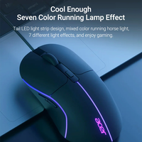 Mouse game kantor ergonomis, Laptop Tablet PC komputer kabel 3200DPI lampu RGB warna-warni lampu ergonomis klik diam untuk rumah pintar