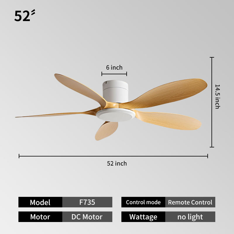 52inch- White + natural wood color