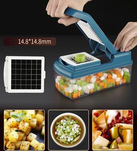 Kitchen Accessories <b>Multifunctional</b> <b>Vegetable</b> <b>Cutter</b> Manual <b>Vegetable</b> Chopper Food Slicer,Onion, Salad, Veggie Chopper 11 Blades - Product Image 5