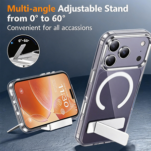 Coque magnétique transparente fine avec support pliable et <span class=keywords><strong>protection</strong></span> intégrale pour <span class=keywords><strong>iPhone</strong></span> 17 Pro Max 16 15 Plus 14 13 12 mini 11 – Meilleure vente - Product Image 2