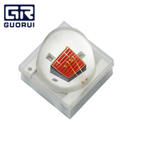 GUORUI 3W 660nm 640-650nm 3535 Perles de LED Rouge Profond à très longue durée de vie SMD LED 100lm/W Efficacité Tension d'entrée Sans Matériau en Puce
