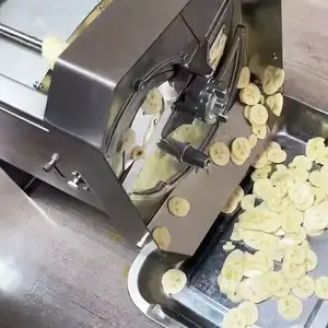 Máquina de corte automática elétrica multi-chips para banana, fatiador de banana, máquina de fazer chips de banana, novidade de 2024