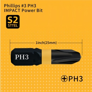 Kezhide Impact Screwdriver Bit 25mm Ph3 Steel Hex Shank For Impact Driver Power Tool Accessories - Product Image 2