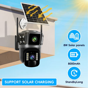 Okam 4K telecamera di rete 8MP sicurezza esterna 3 schermi 360 ° PTZ visione notturna 4G Sim Card di energia solare di fabbrica di memoria CMOS Cloud - Product Image 2