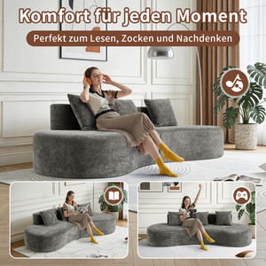 Vacuum Packed Modern Curved <b>Sofa</b> Couch Europe Stock Fast Delivery Dropship <b>Support</b> Soft Foam Sectional Living Apartment Villa - Product Image 2