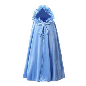 Girls Princess Costume Cloak Hooded Cape Elsa Fancy Party Mantel Clothes Children Halloween Party Accessories