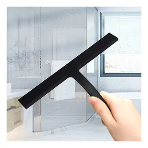 Hot Sell Black Silicone Shower Squeegee Clean Wipers water Blade with Silicone hook / magnetic 3M holders / Metal holder