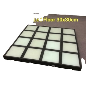 Dalles de sol LED interactives pour jeux d'évasion en intérieur, en verre et acier inoxydable, 30x30cm, motif treillis Amuseme - Product Image 5
