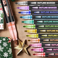 Marque Flysea, ensemble de 36 marqueurs d'art pour décorations de Noël, structure de valve unique, stylo métallique non effaçable pour le dessin et l'écriture