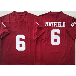 2025 뉴 오클라호마 칼리지 저지 6 베이커 메이필드 10 존 메이터 2 CeeDee 양고기 짧은 통기성 수분 위킹 스티치 - Product Image 5