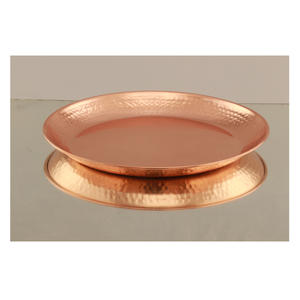 Plateau de service rond moderne de luxe en cuivre pur martelé Design pour la restauration et les tables d'hôtel - Product Image 1