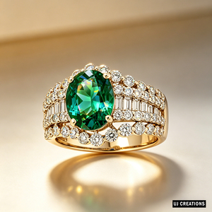 Bague Halo en Or Massif 10K/14K/18K Personnalisée avec Saphir Ovale et Diamant de Laboratoire Certifié IGI Qualité VVS-VS Taille Brillant pour Mariage et Fêtes - Product Image 2